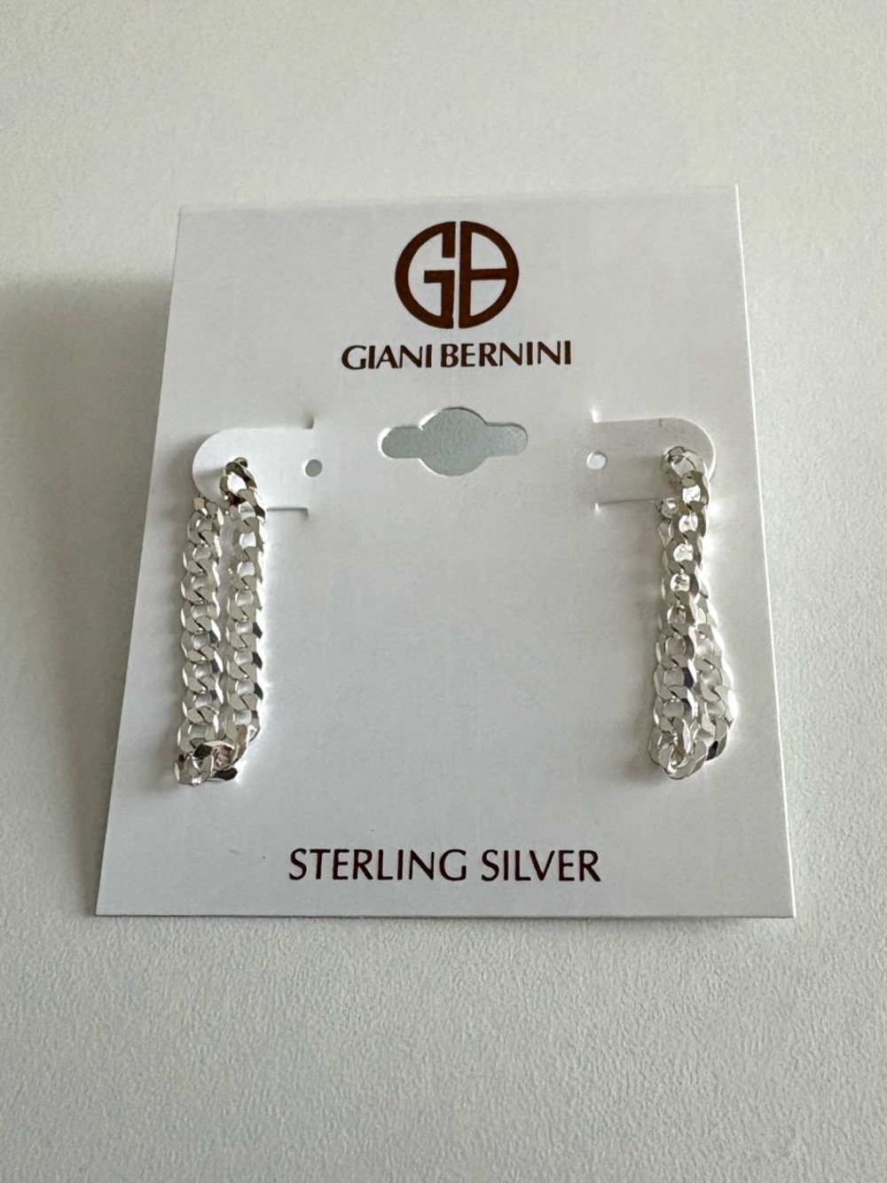Giani Bernini Sterling Silver Double Chain Drop Earrings - Silver